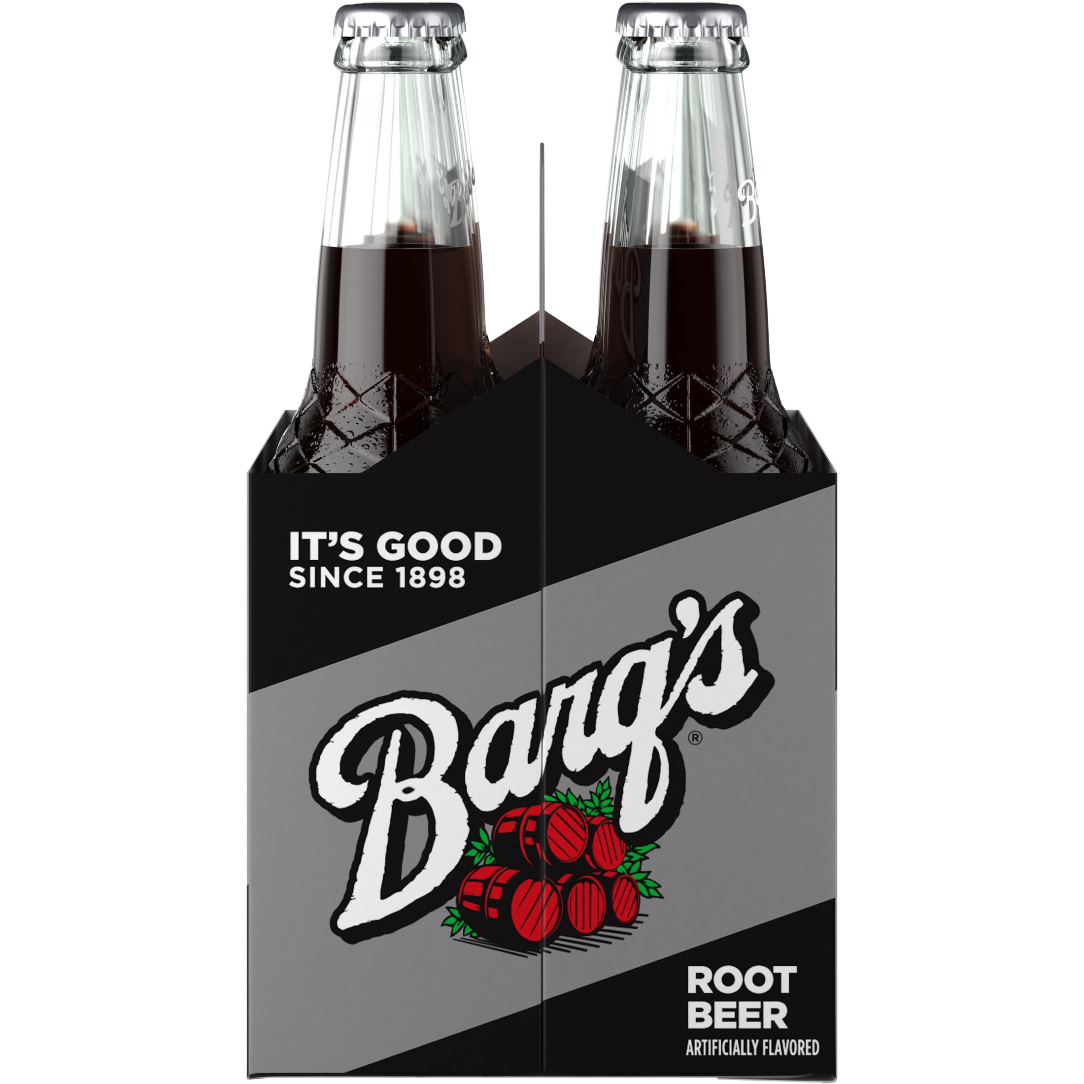 Barq's Root Beer Soda Pop Glass Bottles, 12 fl oz, 6 Pack