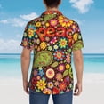 thumbnail image 6 of Bixox Men's Hawaiian Shirts Men's Hippie Peace Love Print Short-Sleeve Shirt-XX-Large, 6 of 8