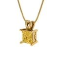thumbnail image 2 of Clara Pucci 18K Yellow Solid Hypoallergenic Gold 1.5Ct Natural Citrine Princess Cut Solitaire Designer Necklace Pendant For November, 2 of 6