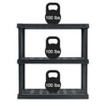 thumbnail image 4 of IRIS USA 3-Tier Shelving Unit, 38" Fixed Height, Large Storage Organizer for Home, Garage, Basement, Shed, and Laundry Room, 36"W x 18"D x 38"H, Made with Recycled Materials, Black, 4 of 6
