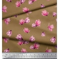thumbnail image 2 of Soimoi Moss Georgette Fabric Magnolia Floral Printed Craft Fabric by The Yard 42 Inch Wide, 2 of 3