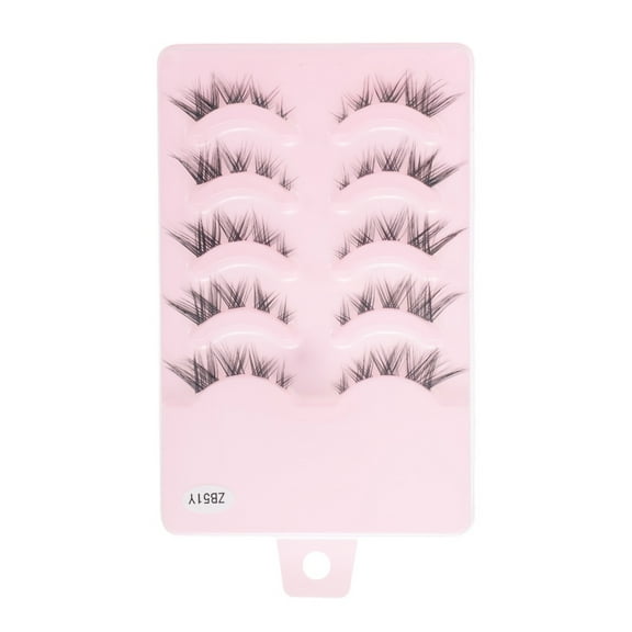 Unique Bargains 5 Pair Natural False Eyelashes for Makeup Black ZB51