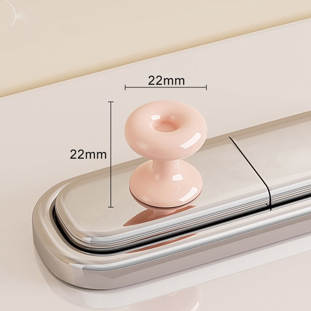 Ayuda de botón de inodoro en forma de rosquilla, instalación sin taladro, asistente de descarga fácil de presionar, diseño lindo para niños, material duradero, ajuste universal para la mayoría de