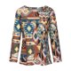 thumbnail image 4 of Top suelto de manga larga con estampado de estilo occidental Vintage y cuello redondo para mujer primavera otoño Pompotops FGAJ9410, 4 of 8