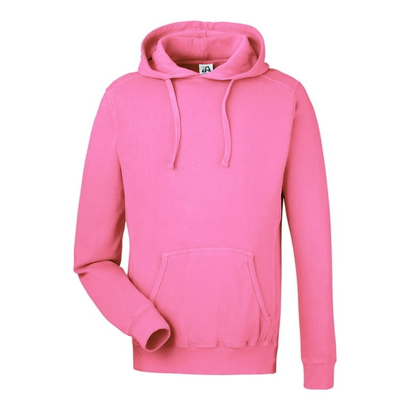 J America - Unisex Pigment Dyed Fleece Hooded Sweatshirt - 8730JA - PARADISE PINK - S