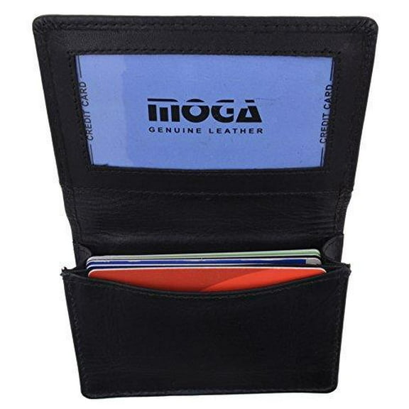 Moga Genuine Leather Business Card Holder Name Card Case Credit Card Wallet with ID Window