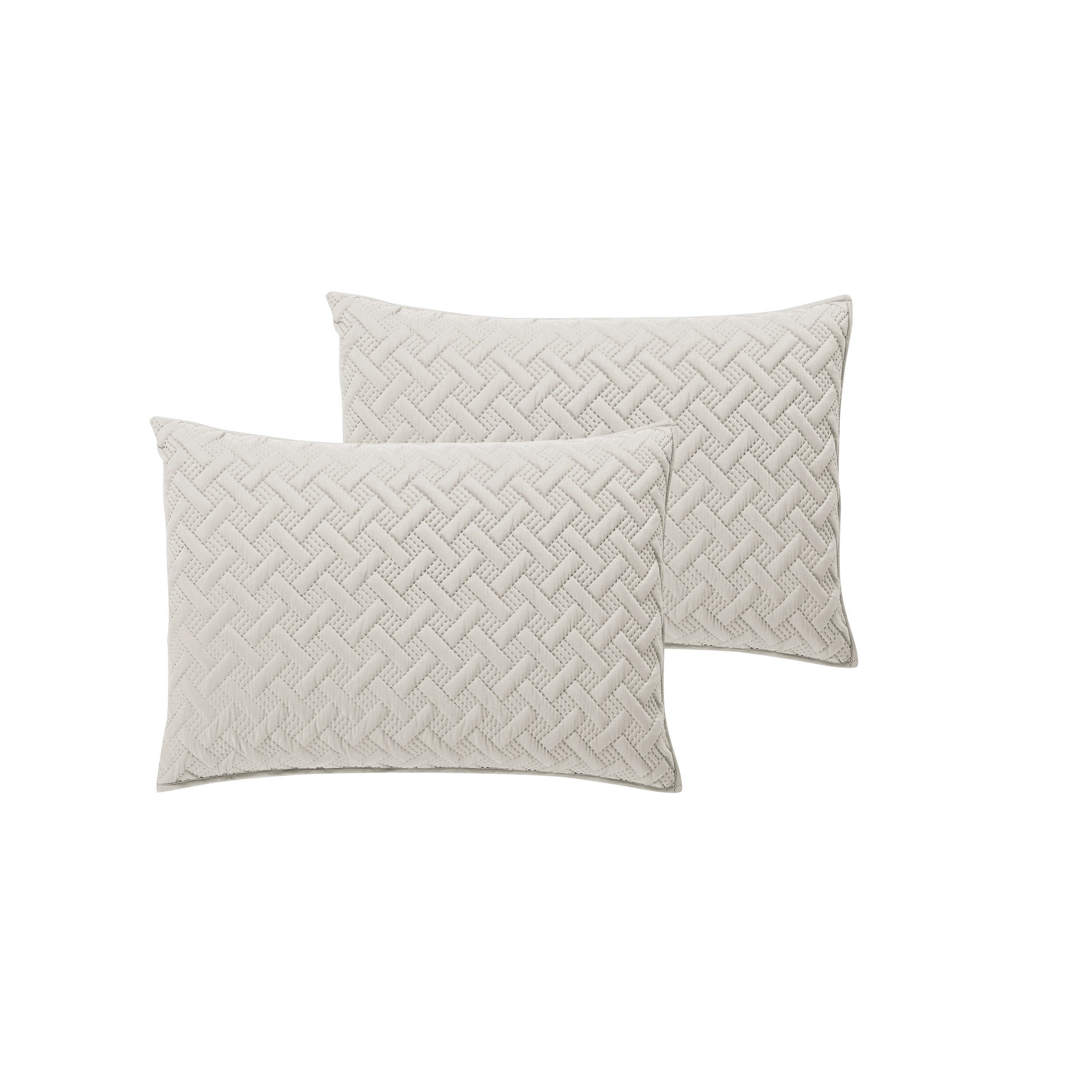 Mainstays Solid Basketweave king size Pillow Sham ivory 20 X 36" New 