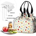 thumbnail image 4 of Pioneer Flower Floral Print Pattern Drawstring Insulated Lunch Bag for Women, Stain-Resistant Large Lunch Tote with Multi-Pockets for Work Office, 4 of 6