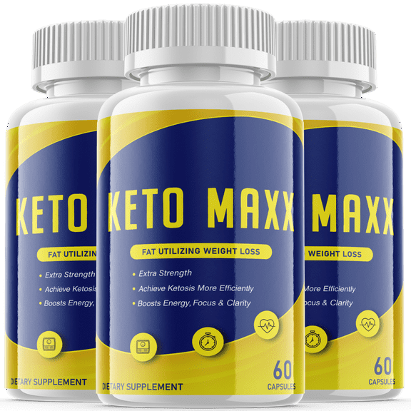 (3 Pack) Keto Maxx - Supplement for Weight Loss - Energy & Focus Boosting Dietary Supplements for Weight Management & Metabolism - Advanced Fat Burn Raspberry Ketones Pills - 180 Capsules