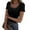 12#Black, variant on Womens Short Sleeve Tops Scoop Neck Ribbed Fitted Tight Shirts Casual Basic Tee Spring Clothes Trendy 2026 Blue S