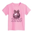 thumbnail image 4 of UngA Girls Short Sleeve T Shirts Kids Toddler Glitter 2026 Graphic Print Summer Tops Crewneck Basic Casual Loose Soft Tees Shirts (Pink,9-10 Years), 4 of 4