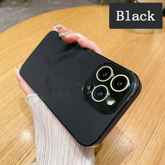 Magnetic Case for iPhone with Camera Lens Protector, Compatible with Magsafe, Full Protection Slim Smooth Anti-Scratch Soft Silicone Bumper