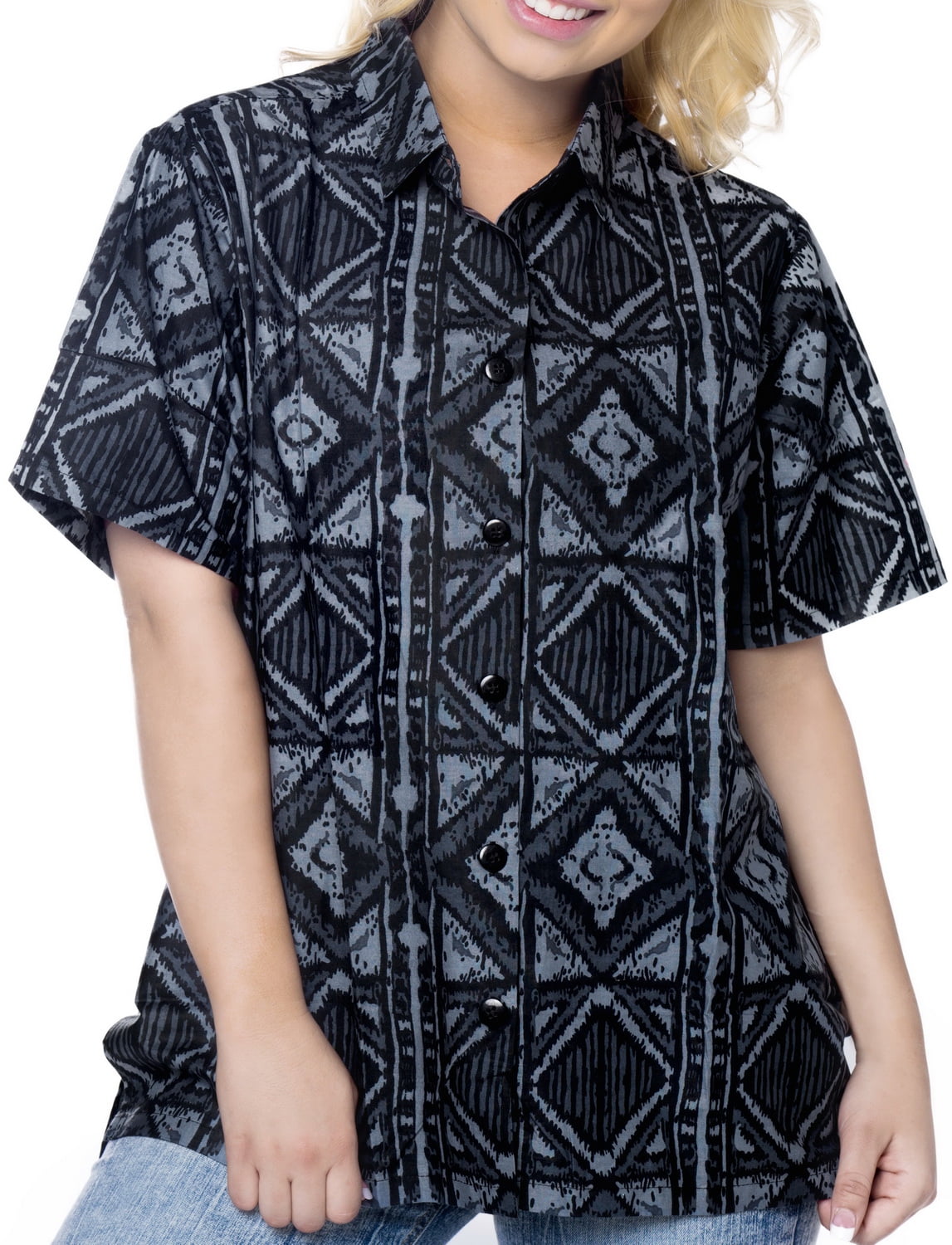 short sleeve button down blouse