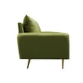 thumbnail image 2 of Hybition Velvet Sofa Modern Couch with Metal Legs for Living Room-Army Green, 2 of 7