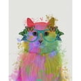 thumbnail image 3 of Fab Funky 20x24 Black Modern Framed Museum Art Print Titled - Rainbow Splash Cat 3, Portrait, 3 of 5