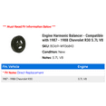 thumbnail image 2 of Engine Harmonic Balancer - Compatible with 1987 - 1988 Chevrolet R30 5.7L V8 - Replacement, 2 of 3