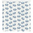 thumbnail image 2 of Ambesonne Spaceship Shower Curtain, Flying Saucers and Stars, 69"Wx84"L, White and Pale Ceil Blue, 2 of 4