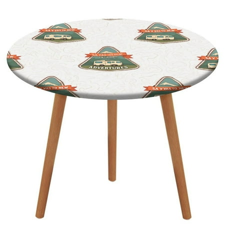 

Mountains And Ribbons Round Fitted Tablecloth Elastic Table Cover Waterproof Dining for Indoor Outdoor Decor Table Cloth