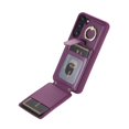thumbnail image 3 of Decase Wallet Cover For Samsung Galaxy S20+,Premium Leather Shockproof Phone Shell With Back Flip Card Slots & Ring Kickstand & Hand Strap & Crossbody Strap - deeppurple, 3 of 6