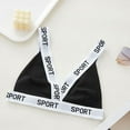 thumbnail image 4 of ManxiVoo Contrast Trim Bralette with Fashionable Letter Detail Comfortable Wireless Triangle Cup Top M Size Black, 4 of 5