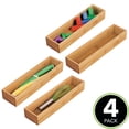 thumbnail image 2 of mDesign Stackable 12" Long Wooden Bamboo Drawer Organizer - 2 Pack, Natural Wood, 2 of 9