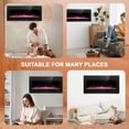 thumbnail image 5 of Electactic 42’’ 1500W Wall Mounted Recessed Electric Fireplace,12 Flame Color Modes,Touch Screen & Remote Control,Ultra Thin & Low Noise, 5 of 7