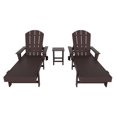 thumbnail image 5 of WestinTrends 3 Piece Adirondack Poly Reclining Chaise Lounge With Arms & Wheels, Dark Brown, 5 of 5