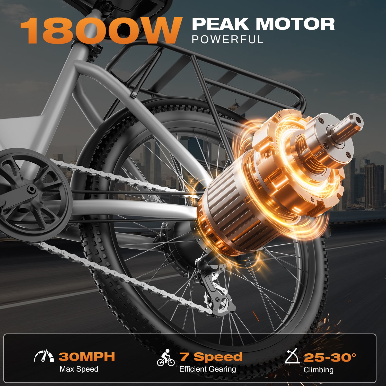 ASKGO F29-1800W Electric Bike with Rear Seat & Front Basket , 720Wh Built-in battery , 30MPH Off-Road Ebike, 26" E- Mountain /Beach Bike,Commute Electric Bicycle​​，All-Terrain Unisex ebikes，UL2849