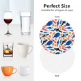 thumbnail image 6 of Picia Cute Sea Animals Printed Leather Coasters for Drinks, 4" Drink Coasters Set of 4 for Tabletop Protection, Handmade Luxurious Home Décor and Housewarming Gift -Round Shape, 6 of 6