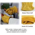 thumbnail image 2 of 12.5*25 cm Lot de 2 paires de gants de travail en cuir de vachette pour conduite, jardinage, coupe, construction, ferme, moto, 2 of 5