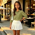 thumbnail image 6 of Back to School Girls Shirt Henley 3/4 Sleeve Button Closure Solid Polo Shirts Causal Golf Quick Dry Pullover T Shirts, 160, 6 of 6