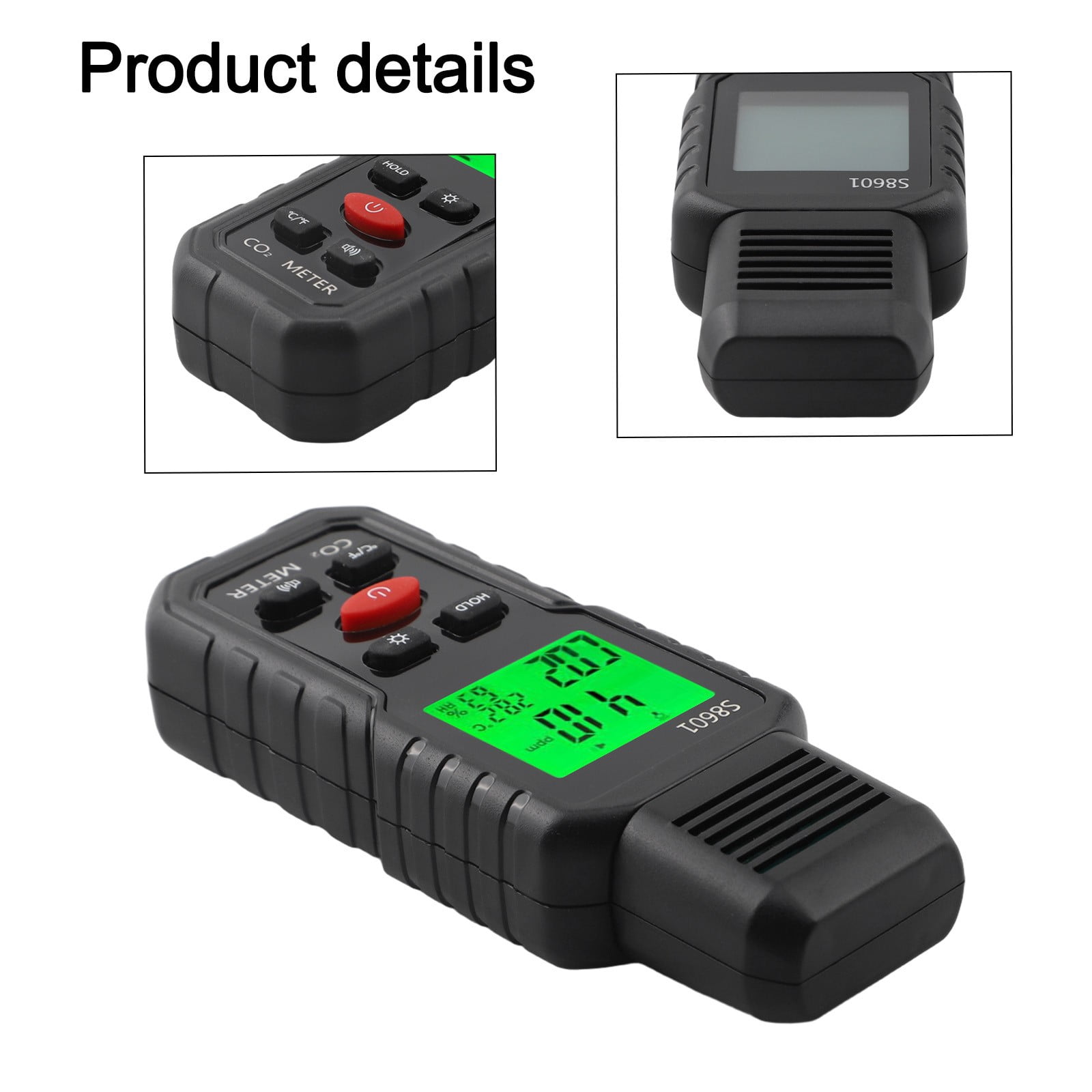 3in1 Handheld Carbon Dioxide Temperature And Humidity Tester Air Quality Monitor LCD Air Quality Tester Long-term Usability Dev