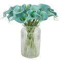 thumbnail image 4 of Coolmade 10pcs Calla Lily Bridal Wedding Bouquet Lataex Real Touch Artificial Flower Home Party Decor (Lake Blue), 4 of 9