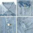 thumbnail image 6 of WENWU Women's Washed Denim Jacket with Edges Denim Jacket Women plus Size Wardrobe for Women, 6 of 6
