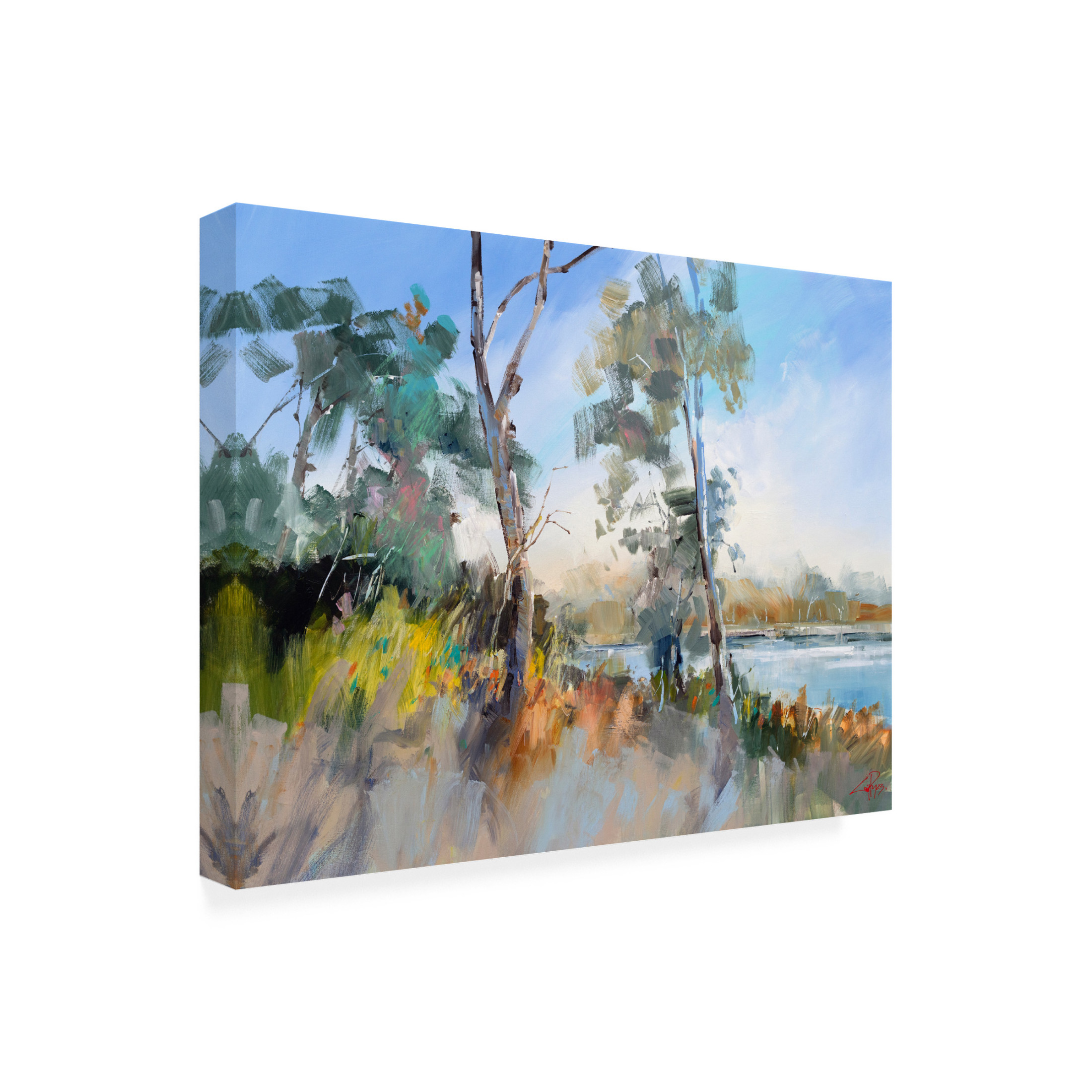 Canvas Wall Art - Craig Trewin Penny 'Around the Lake, Aspendale' Wall Art for Living Room, Bedroom, or Office Décor by Trademark Fine Art - 24 x 18 Inches