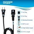 thumbnail image 3 of HQRP AC Power Cord for Panasonic K2CG3YY00029 TC-42PX14 TC-50PS14 TC-50PX14 TC-50PX14N TC-54PS14 TC-58PS14 HDTV TV DLP Mains Cable, 3 of 7