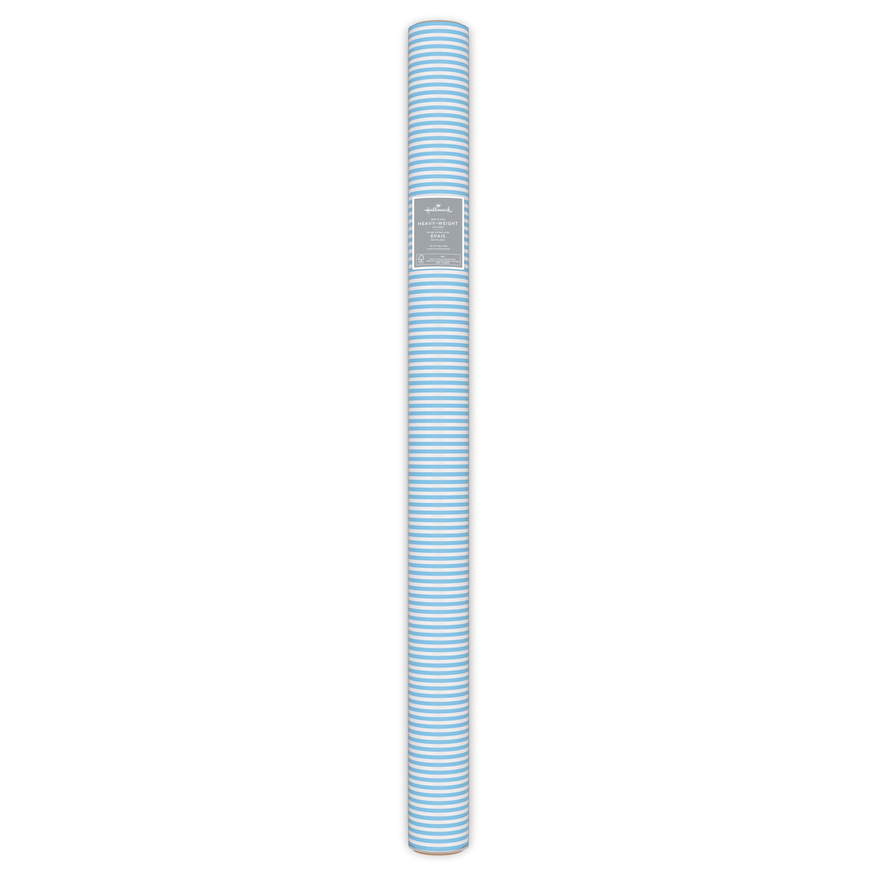 Hallmark Wrapping Paper Roll (Seersucker Light Blue Stripe) 20 Sq