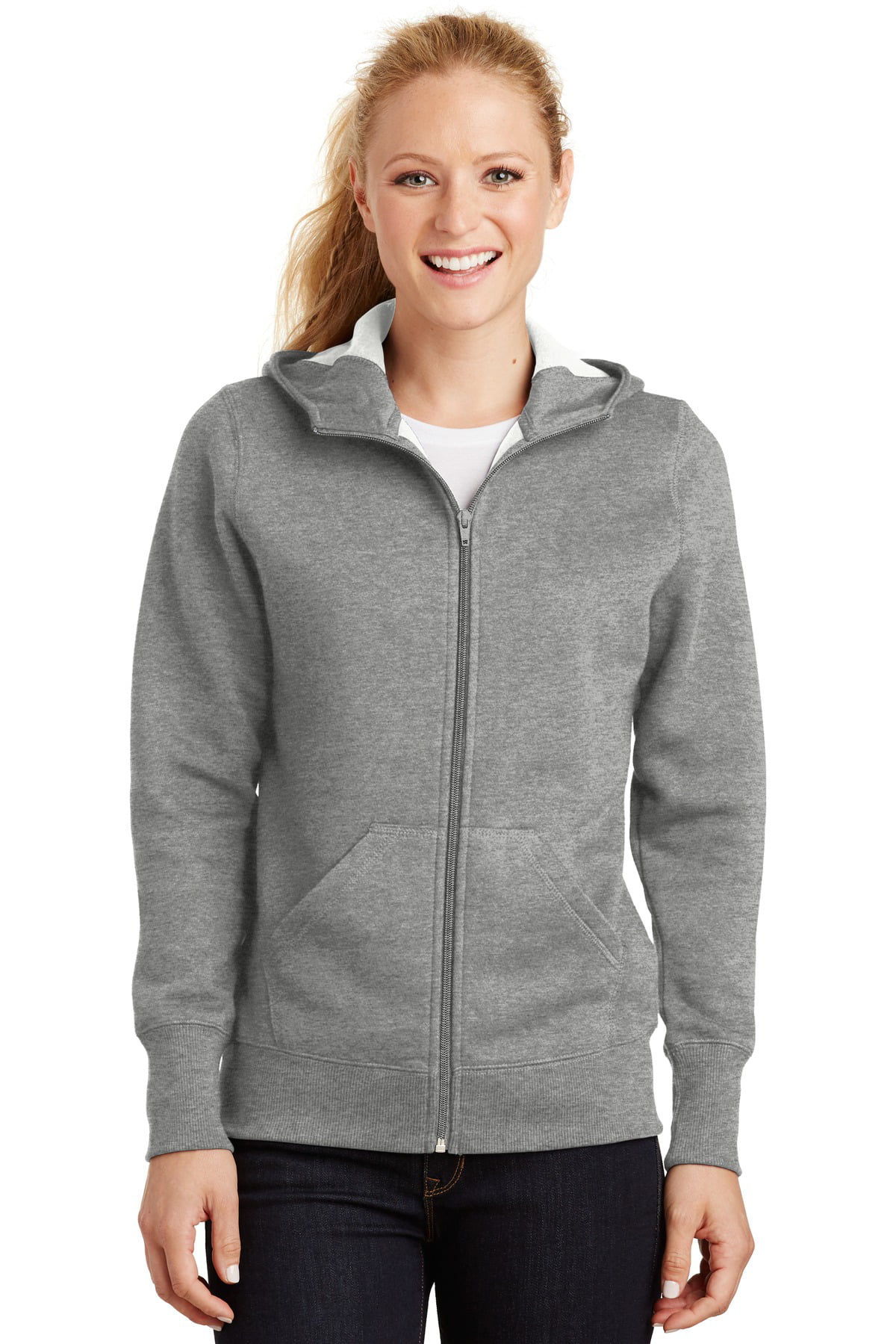 Sport-Tek Ladies Full-Zip Hooded Fleece Jacket - Walmart.com