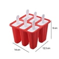 thumbnail image 1 of Moldes Para Paletas Bandeja de moldes de paletas de hielo de bricolaje para el hogar para hacer helados de silicona (rojo de 6 celdas) Ndcxsfigh Libre de BPA, 1 of 7
