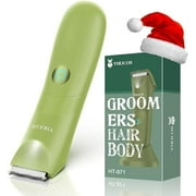 Manscape Ball Trimmer, Waterproof Groin & Pubic Hair Trimmer for Men w/Light & Ceramic Blade, Electric Body Groomer Kit for Manscaping, Electric Razor Shavers - No Nicks, Gifts for Him