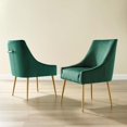 thumbnail image 4 of Modway Discern Upholstered Performance Velvet Dining Chair Set of 2 in Green, 4 of 4