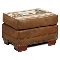 American Furniture Classics 26.5" Microfiber Alpine Lodge Ottoman in Brown