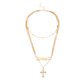 thumbnail image 1 of Collar con cruz, creativo y moderno, con letras inglesas decorativas para mujer (dorado), 1 of 6