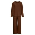 thumbnail image 6 of Womens Lounge Set Casual Ribbed Knit Long Sleeve and Pants Pajama Sets Casual 2 Piece Pj Outfit Fall Sleepwear, 6 of 8