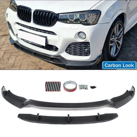 For BMW X3 F25 X4 F26 M Sport 2014-2017 Front Bumper Splitter Spoiler Lip Carbon Fiber Pattern