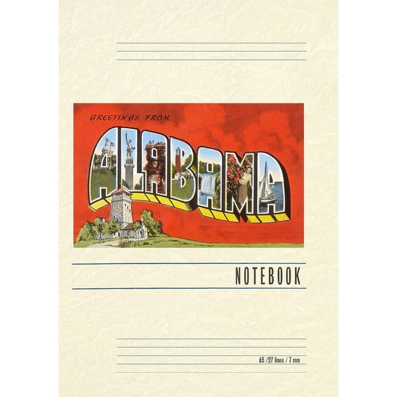 Vintage Lined Notebook Greetings from Alabama (Paperback)