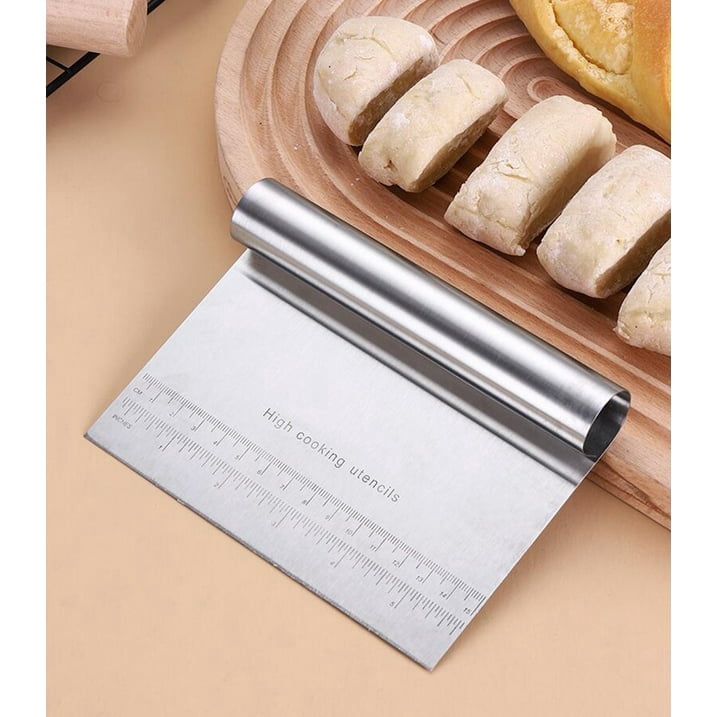 Dough Knife Cutter Bread Pastry Pizza Scraper Kitchen Tool with Measuring Scale
