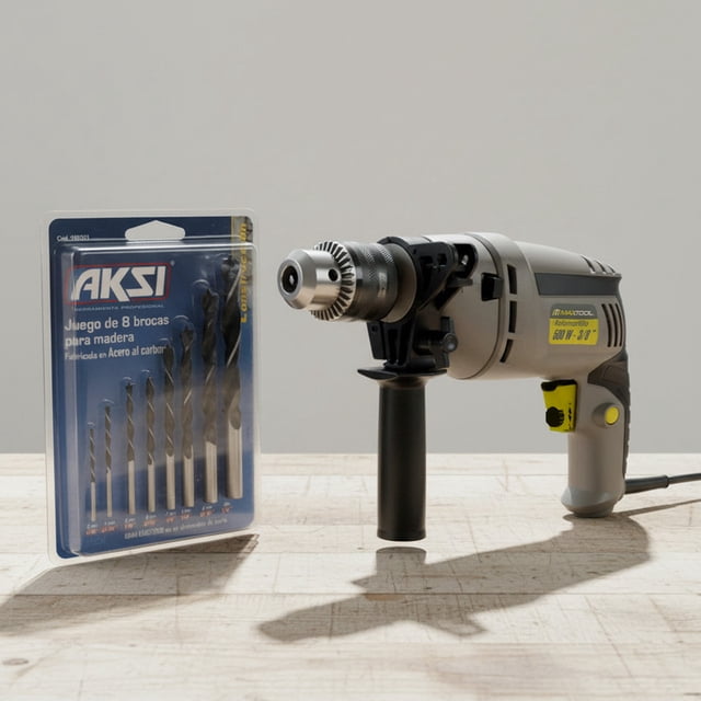 Rotomartillo Maxtool de 500W de 1/2" + Kit de 8 Brocas