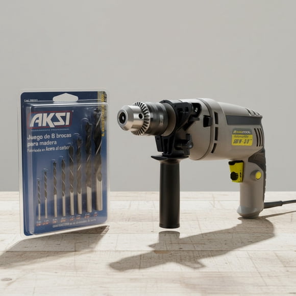 Rotomartillo Maxtool de 500W de 1/2" + Kit de 8 Brocas
