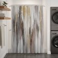 thumbnail image 2 of Abstract Shower Curtain - Water Repellent Fabric Shower Curtains Washable, Impressionist Artwork Vertical Paint Streaks Decorative Polyester Cloth Bathroom Curtains Modern Bath Decor 36"x72", 2 of 8